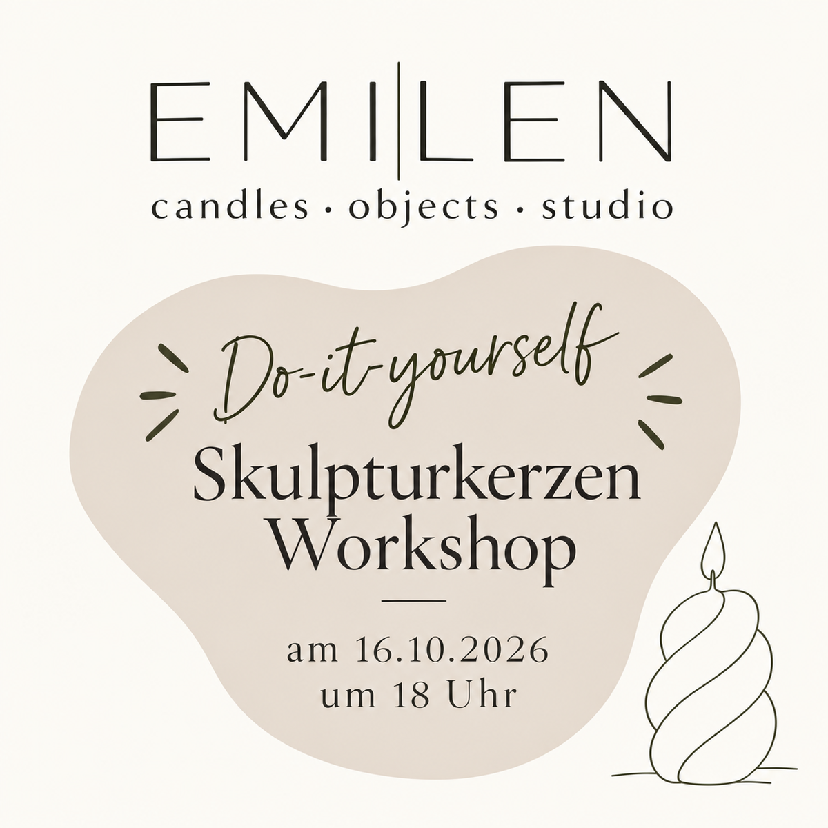 DIY Workshop Skulpturkerzen gießen 16.10.2026 18 Uhr
